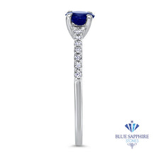 Load image into Gallery viewer, 0.54ct Round Purple Sapphire Ring with Diamonds in 18K White Gold