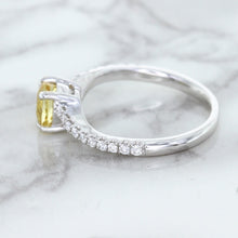 Load image into Gallery viewer, 1.49ct Round Yellow Sapphire Ring with Diamond Accents in 18K White Gold