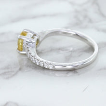 Load image into Gallery viewer, 1.49ct Round Yellow Sapphire Ring with Diamond Accents in 18K White Gold