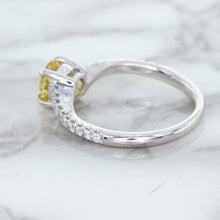 Load image into Gallery viewer, 1.49ct Round Yellow Sapphire Ring with Diamond Accents in 18K White Gold
