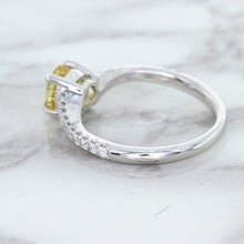 Load image into Gallery viewer, 1.49ct Round Yellow Sapphire Ring with Diamond Accents in 18K White Gold