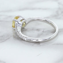 Load image into Gallery viewer, 1.49ct Round Yellow Sapphire Ring with Diamond Accents in 18K White Gold