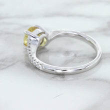 Load image into Gallery viewer, 1.49ct Round Yellow Sapphire Ring with Diamond Accents in 18K White Gold