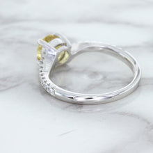 Load image into Gallery viewer, 1.49ct Round Yellow Sapphire Ring with Diamond Accents in 18K White Gold