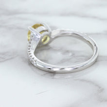 Load image into Gallery viewer, 1.49ct Round Yellow Sapphire Ring with Diamond Accents in 18K White Gold