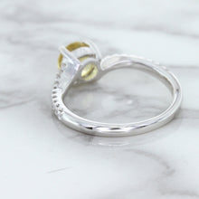Load image into Gallery viewer, 1.49ct Round Yellow Sapphire Ring with Diamond Accents in 18K White Gold