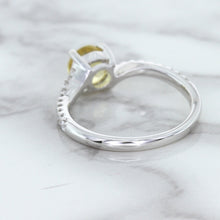 Load image into Gallery viewer, 1.49ct Round Yellow Sapphire Ring with Diamond Accents in 18K White Gold