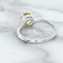 Load image into Gallery viewer, 1.49ct Round Yellow Sapphire Ring with Diamond Accents in 18K White Gold