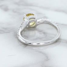 Load image into Gallery viewer, 1.49ct Round Yellow Sapphire Ring with Diamond Accents in 18K White Gold