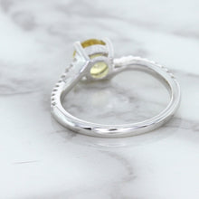 Load image into Gallery viewer, 1.49ct Round Yellow Sapphire Ring with Diamond Accents in 18K White Gold