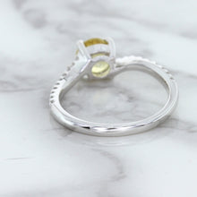 Load image into Gallery viewer, 1.49ct Round Yellow Sapphire Ring with Diamond Accents in 18K White Gold