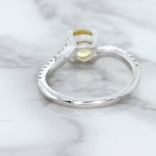 Load image into Gallery viewer, 1.49ct Round Yellow Sapphire Ring with Diamond Accents in 18K White Gold