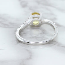 Load image into Gallery viewer, 1.49ct Round Yellow Sapphire Ring with Diamond Accents in 18K White Gold