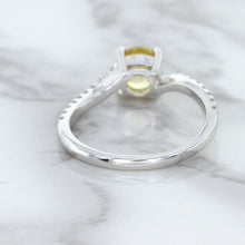Load image into Gallery viewer, 1.49ct Round Yellow Sapphire Ring with Diamond Accents in 18K White Gold