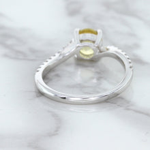 Load image into Gallery viewer, 1.49ct Round Yellow Sapphire Ring with Diamond Accents in 18K White Gold