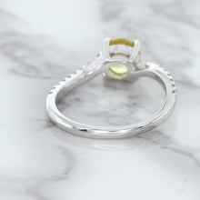 Load image into Gallery viewer, 1.49ct Round Yellow Sapphire Ring with Diamond Accents in 18K White Gold