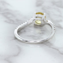 Load image into Gallery viewer, 1.49ct Round Yellow Sapphire Ring with Diamond Accents in 18K White Gold