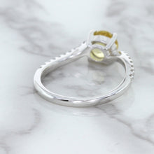 Load image into Gallery viewer, 1.49ct Round Yellow Sapphire Ring with Diamond Accents in 18K White Gold
