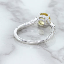 Load image into Gallery viewer, 1.49ct Round Yellow Sapphire Ring with Diamond Accents in 18K White Gold