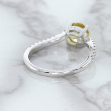 Load image into Gallery viewer, 1.49ct Round Yellow Sapphire Ring with Diamond Accents in 18K White Gold