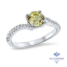 Load image into Gallery viewer, 1.49ct Round Yellow Sapphire Ring with Diamond Accents in 18K White Gold
