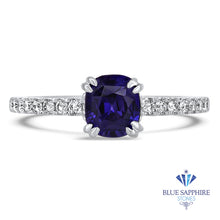Load image into Gallery viewer, 1.12ct Cushion Purple Sapphire Ring with Diamonds in 18K White Gold