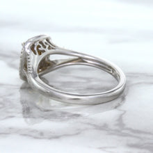 Load image into Gallery viewer, 1.14ct Cushion Unheated Peach Sapphire with Diamond Halo in 18K White Gold