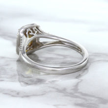 Load image into Gallery viewer, 1.14ct Cushion Unheated Peach Sapphire with Diamond Halo in 18K White Gold