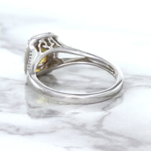 Load image into Gallery viewer, 1.14ct Cushion Unheated Peach Sapphire with Diamond Halo in 18K White Gold