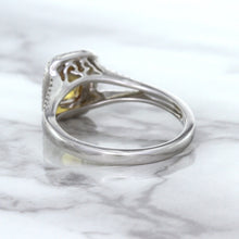 Load image into Gallery viewer, 1.14ct Cushion Unheated Peach Sapphire with Diamond Halo in 18K White Gold