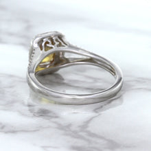 Load image into Gallery viewer, 1.14ct Cushion Unheated Peach Sapphire with Diamond Halo in 18K White Gold