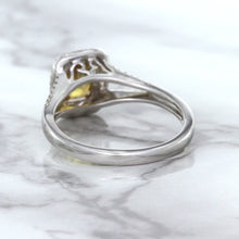 Load image into Gallery viewer, 1.14ct Cushion Unheated Peach Sapphire with Diamond Halo in 18K White Gold