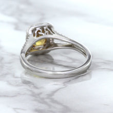 Load image into Gallery viewer, 1.14ct Cushion Unheated Peach Sapphire with Diamond Halo in 18K White Gold