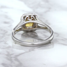 Load image into Gallery viewer, 1.14ct Cushion Unheated Peach Sapphire with Diamond Halo in 18K White Gold