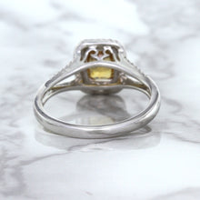 Load image into Gallery viewer, 1.14ct Cushion Unheated Peach Sapphire with Diamond Halo in 18K White Gold