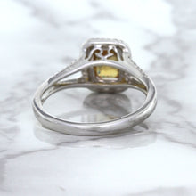 Load image into Gallery viewer, 1.14ct Cushion Unheated Peach Sapphire with Diamond Halo in 18K White Gold