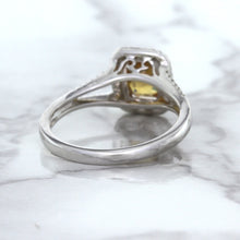 Load image into Gallery viewer, 1.14ct Cushion Unheated Peach Sapphire with Diamond Halo in 18K White Gold