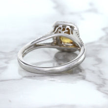 Load image into Gallery viewer, 1.14ct Cushion Unheated Peach Sapphire with Diamond Halo in 18K White Gold