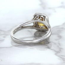 Load image into Gallery viewer, 1.14ct Cushion Unheated Peach Sapphire with Diamond Halo in 18K White Gold