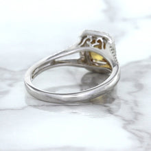Load image into Gallery viewer, 1.14ct Cushion Unheated Peach Sapphire with Diamond Halo in 18K White Gold