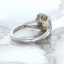Load image into Gallery viewer, 1.14ct Cushion Unheated Peach Sapphire with Diamond Halo in 18K White Gold