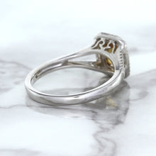 Load image into Gallery viewer, 1.14ct Cushion Unheated Peach Sapphire with Diamond Halo in 18K White Gold