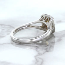 Load image into Gallery viewer, 1.14ct Cushion Unheated Peach Sapphire with Diamond Halo in 18K White Gold