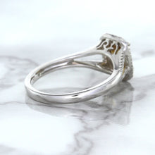 Load image into Gallery viewer, 1.14ct Cushion Unheated Peach Sapphire with Diamond Halo in 18K White Gold