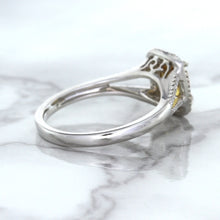 Load image into Gallery viewer, 1.14ct Cushion Unheated Peach Sapphire with Diamond Halo in 18K White Gold
