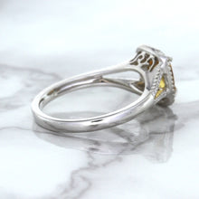Load image into Gallery viewer, 1.14ct Cushion Unheated Peach Sapphire with Diamond Halo in 18K White Gold