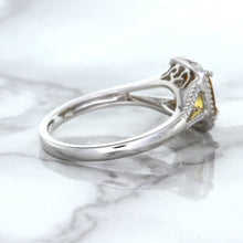 Load image into Gallery viewer, 1.14ct Cushion Unheated Peach Sapphire with Diamond Halo in 18K White Gold