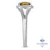 1.14ct Cushion Unheated Peach Sapphire with Diamond Halo in 18K White Gold