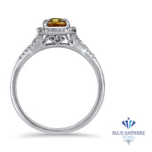 Load image into Gallery viewer, 1.14ct Cushion Unheated Peach Sapphire with Diamond Halo in 18K White Gold