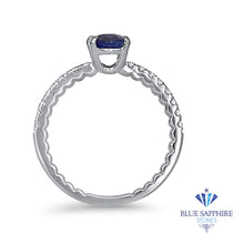 Load image into Gallery viewer, 1.06ct Oval Unheated Blue Sapphire Ring with Diamonds in 18K White Gold